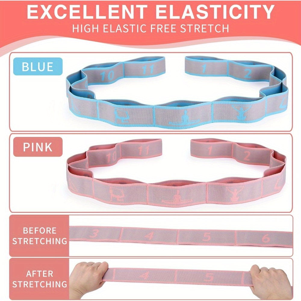 2 Pack of Stretch Resistance Bands for Exercise, Elastic Yoga Stretching Strap with Loops, Stretch Straps for Physical Therapy, Pilates Stretch Band, Elastic Exercise Bands, Leg Stretching Strap, Cheap Stuff