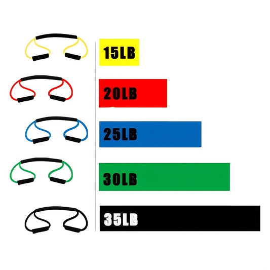 8-Shaped Rubber Resistance Band Tension Belt - Portable Fitness Trainer for Men & Women - Ideal for Outdoor Gym, Karate, Boxing, Yoga, Pilates, Strength Training, and Muscle Building Exercises - Durable and Adjustable Design for a Full-Body Workout